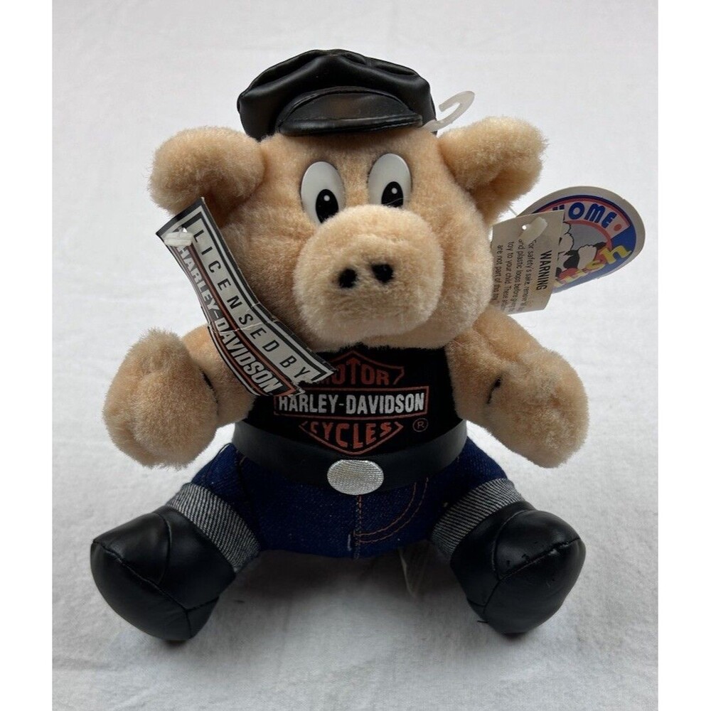 Vintage Harley Davidson 1994 Hot Hog Pig Plush Stuffed Animal New With Tags